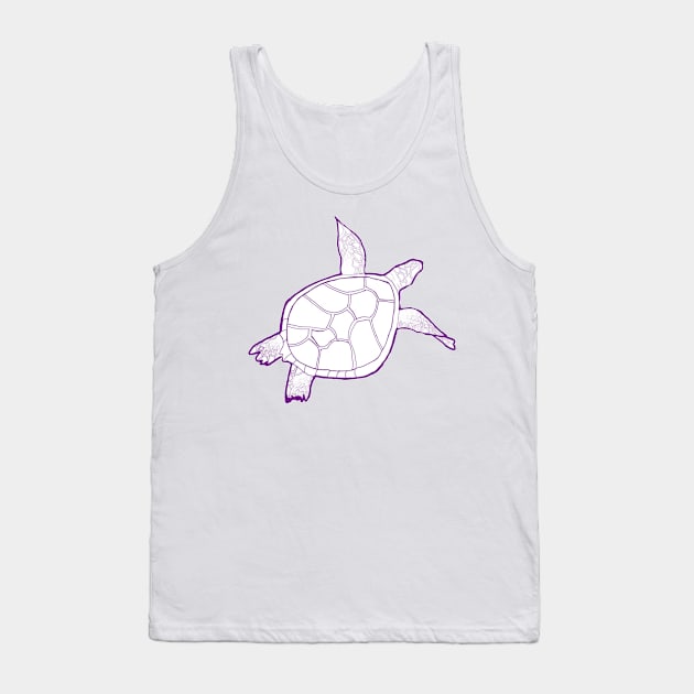 Dark purple swimming turtle Tank Top by Annalisseart24